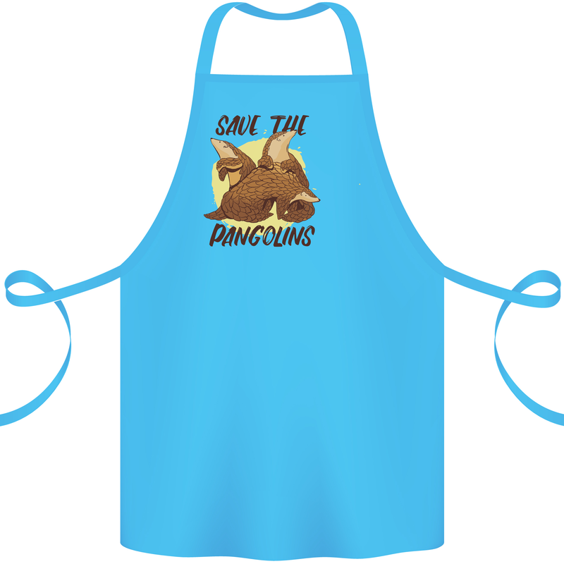 Save the Pagolins Environment Endangered Cotton Apron 100% Organic Turquoise