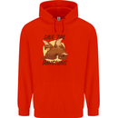 Save the Pagolins Environment Endangered Mens 80% Cotton Hoodie Bright Red