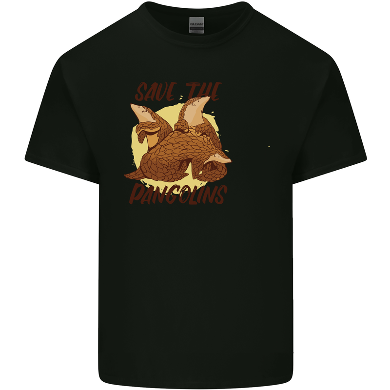 Save the Pagolins Environment Endangered Mens Cotton T-Shirt Tee Top Black