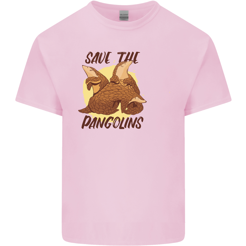 Save the Pagolins Environment Endangered Mens Cotton T-Shirt Tee Top Light Pink