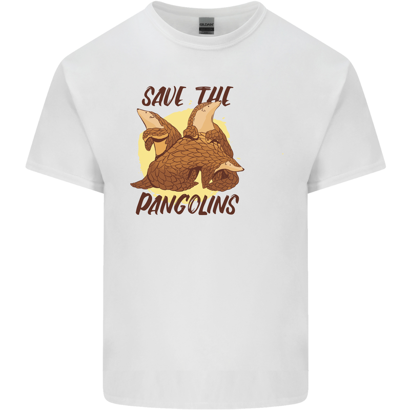 Save the Pagolins Environment Endangered Mens Cotton T-Shirt Tee Top White