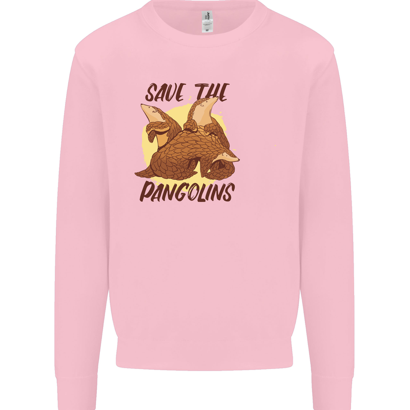 Save the Pagolins Environment Endangered Mens Sweatshirt Jumper Light Pink