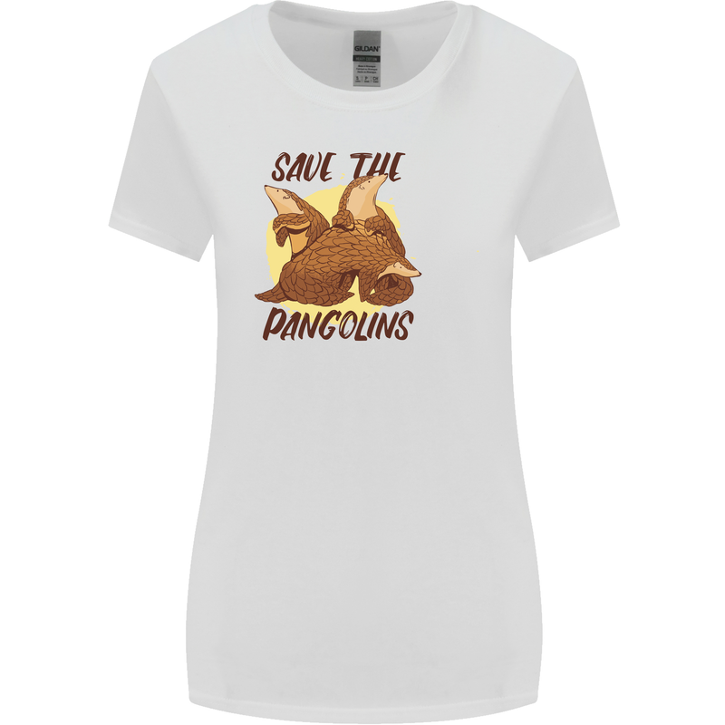 Save the Pagolins Environment Endangered Womens Wider Cut T-Shirt White