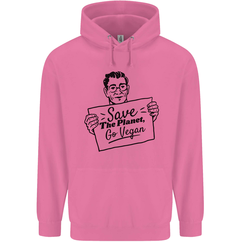 Save the Planet Go Vegan Global Warming Childrens Kids Hoodie Azalea