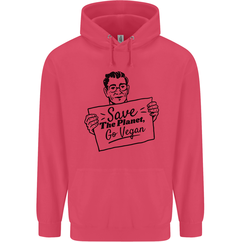 Save the Planet Go Vegan Global Warming Childrens Kids Hoodie Heliconia