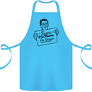 Save the Planet Go Vegan Global Warming Cotton Apron 100% Organic Turquoise