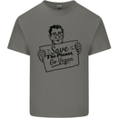 Save the Planet Go Vegan Global Warming Mens Cotton T-Shirt Tee Top Charcoal