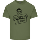 Save the Planet Go Vegan Global Warming Mens Cotton T-Shirt Tee Top Military Green