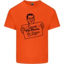 Save the Planet Go Vegan Global Warming Mens Cotton T-Shirt Tee Top Orange