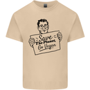 Save the Planet Go Vegan Global Warming Mens Cotton T-Shirt Tee Top Sand