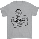 Save the Planet Go Vegan Global Warming Mens T-Shirt 100% Cotton Sports Grey