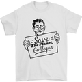 Save the Planet Go Vegan Global Warming Mens T-Shirt 100% Cotton White