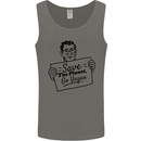 Save the Planet Go Vegan Global Warming Mens Vest Tank Top Charcoal