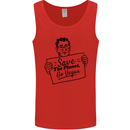 Save the Planet Go Vegan Global Warming Mens Vest Tank Top Red