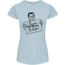 Save the Planet Go Vegan Global Warming Womens Petite Cut T-Shirt Light Blue