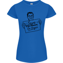 Save the Planet Go Vegan Global Warming Womens Petite Cut T-Shirt Royal Blue