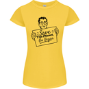 Save the Planet Go Vegan Global Warming Womens Petite Cut T-Shirt Yellow