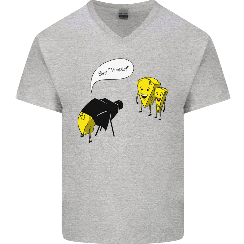 Say People Funny Photography Photograper Mens V-Neck Cotton T-Shirt Sports Grey