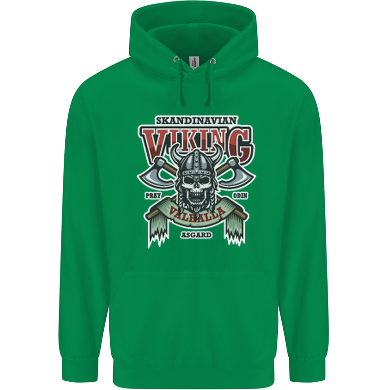 Scandinavian Viking Valhalla Odin Norse God Childrens Kids Hoodie Irish Green