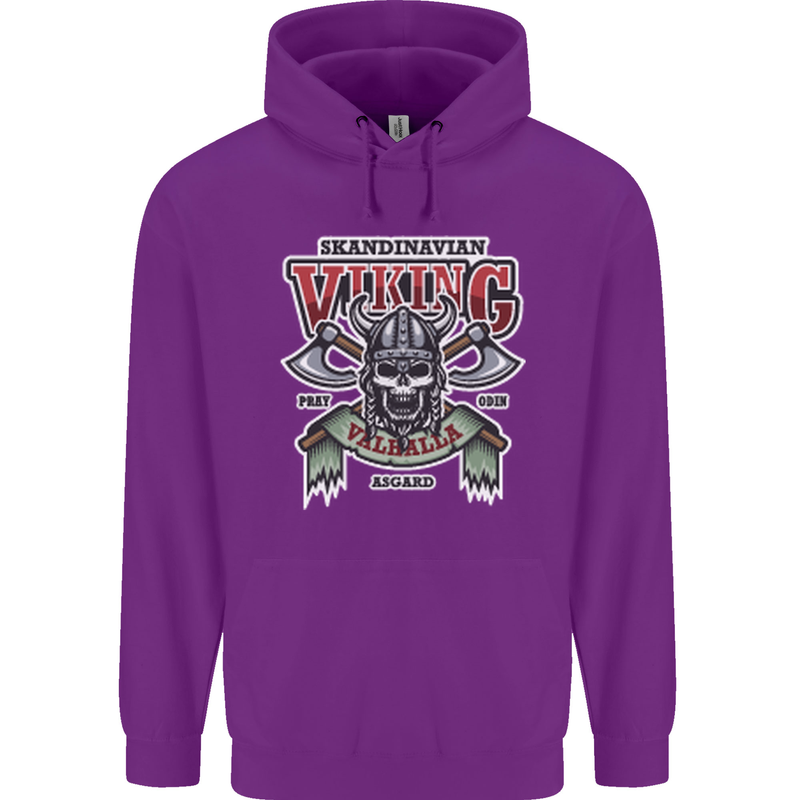 Scandinavian Viking Valhalla Odin Norse God Childrens Kids Hoodie Purple
