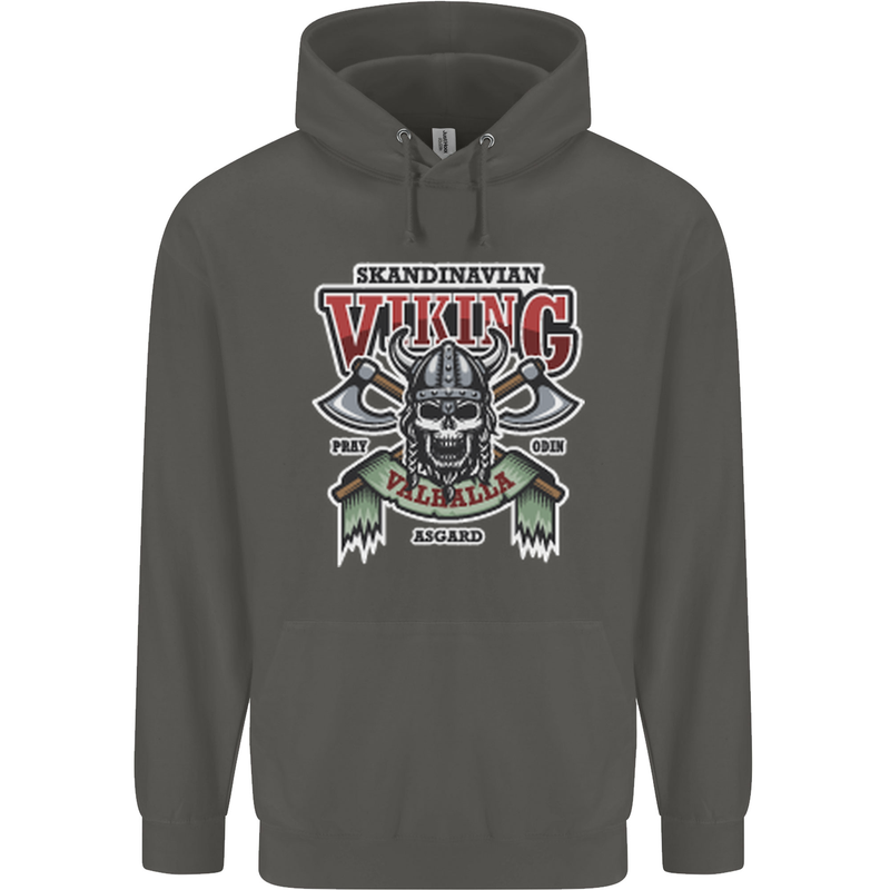 Scandinavian Viking Valhalla Odin Norse God Childrens Kids Hoodie Storm Grey