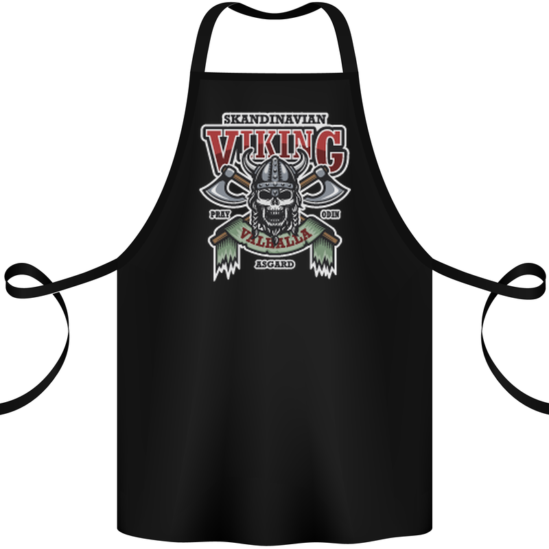 Scandinavian Viking Valhalla Odin Norse God Cotton Apron 100% Organic Black