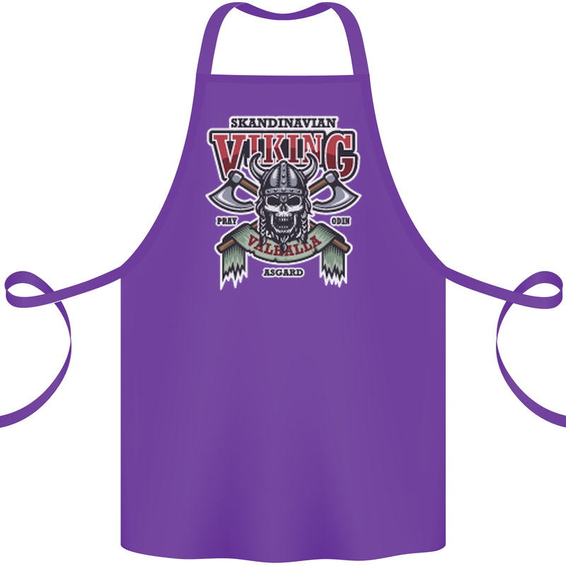 Scandinavian Viking Valhalla Odin Norse God Cotton Apron 100% Organic Purple