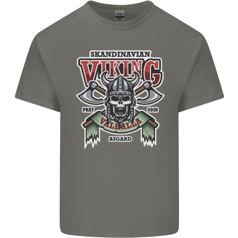 Scandinavian Viking Valhalla Odin Norse God Kids T-Shirt Childrens Charcoal