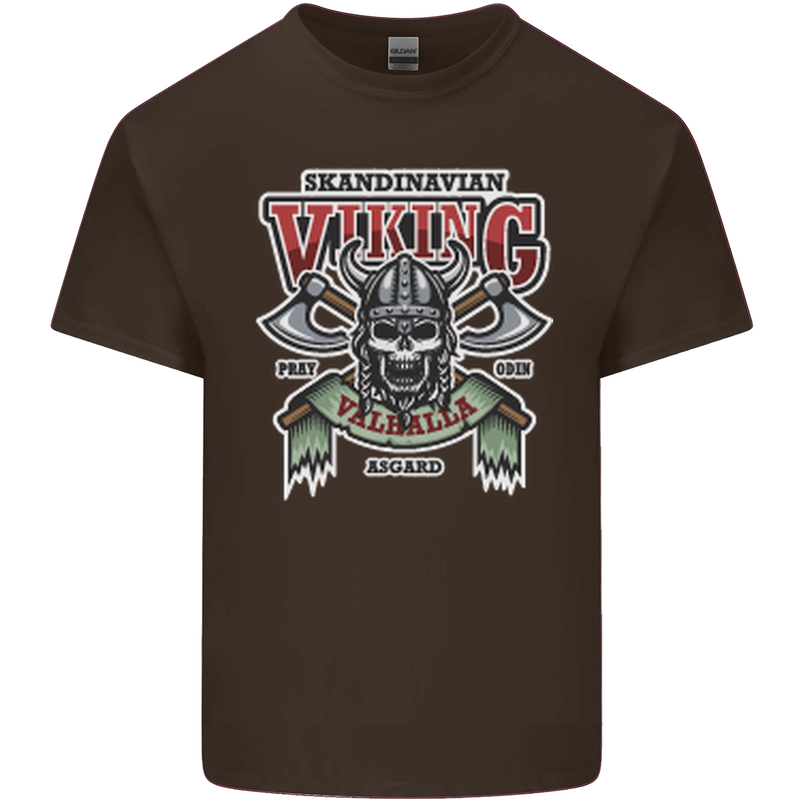 Scandinavian Viking Valhalla Odin Norse God Kids T-Shirt Childrens Chocolate
