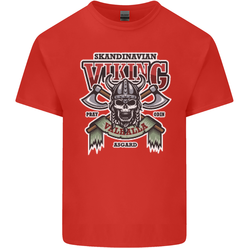 Scandinavian Viking Valhalla Odin Norse God Kids T-Shirt Childrens Red