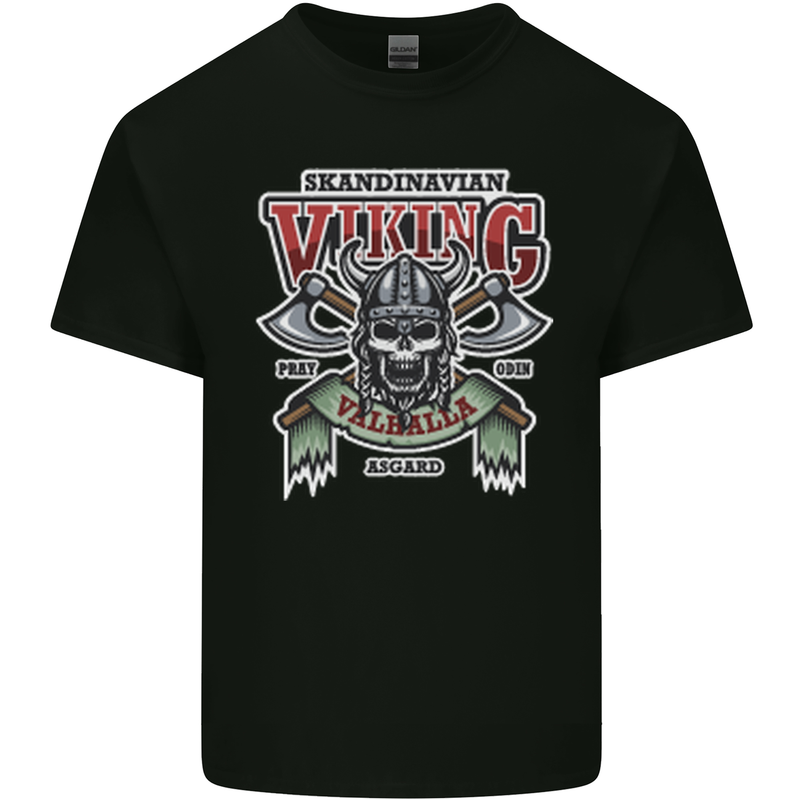 Scandinavian Viking Valhalla Odin Norse God Mens Cotton T-Shirt Tee Top Black