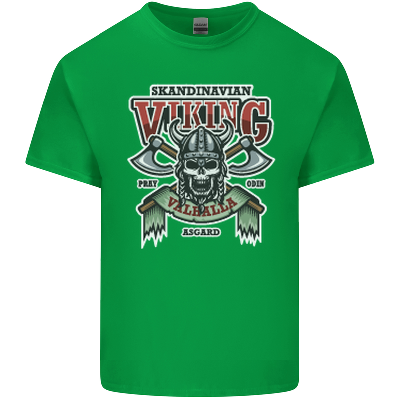 Scandinavian Viking Valhalla Odin Norse God Mens Cotton T-Shirt Tee Top Irish Green