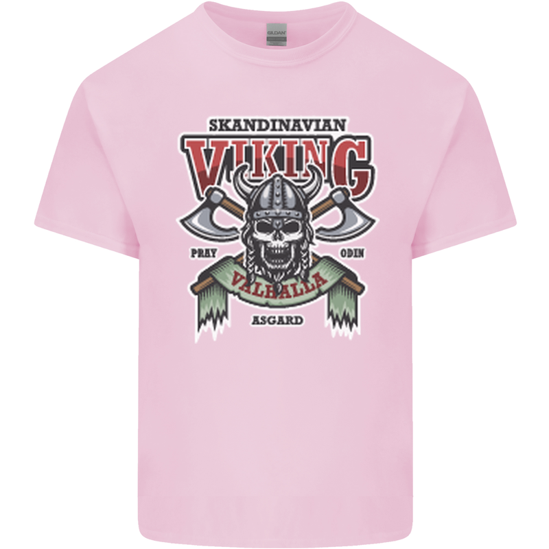 Scandinavian Viking Valhalla Odin Norse God Mens Cotton T-Shirt Tee Top Light Pink
