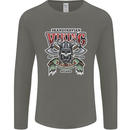 Scandinavian Viking Valhalla Odin Norse God Mens Long Sleeve T-Shirt Charcoal