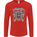 Scandinavian Viking Valhalla Odin Norse God Mens Long Sleeve T-Shirt Red
