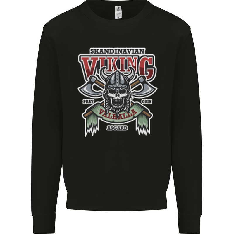Scandinavian Viking Valhalla Odin Norse God Mens Sweatshirt Jumper Black