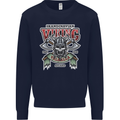 Scandinavian Viking Valhalla Odin Norse God Mens Sweatshirt Jumper Navy Blue