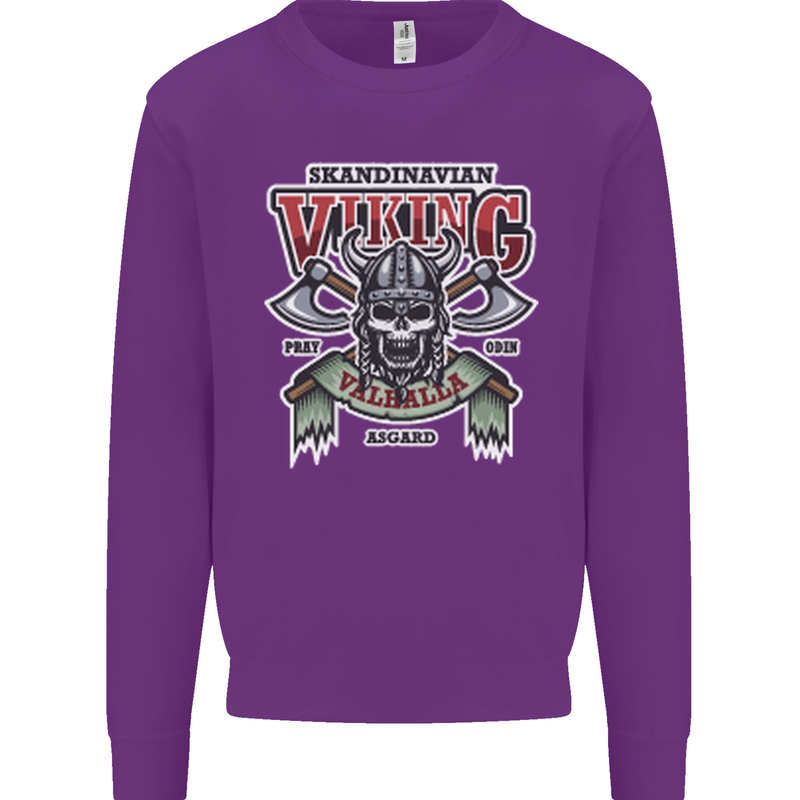 Scandinavian Viking Valhalla Odin Norse God Mens Sweatshirt Jumper Purple