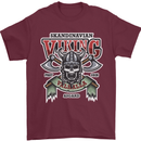 Scandinavian Viking Valhalla Odin Norse God Mens T-Shirt Cotton Gildan Maroon