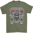 Scandinavian Viking Valhalla Odin Norse God Mens T-Shirt Cotton Gildan Military Green
