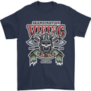 Scandinavian Viking Valhalla Odin Norse God Mens T-Shirt Cotton Gildan Navy Blue