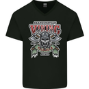 Scandinavian Viking Valhalla Odin Norse God Mens V-Neck Cotton T-Shirt Black