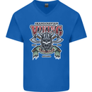 Scandinavian Viking Valhalla Odin Norse God Mens V-Neck Cotton T-Shirt Royal Blue