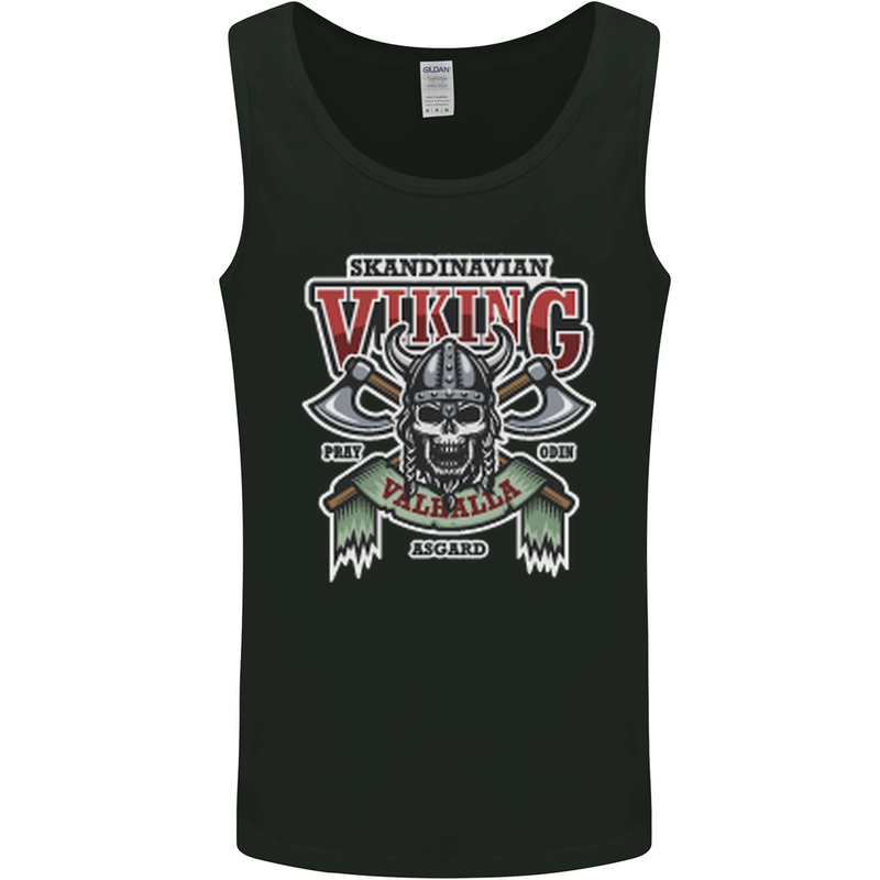 Scandinavian Viking Valhalla Odin Norse God Mens Vest Tank Top Black