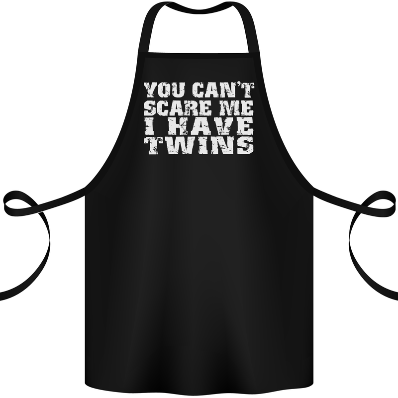 Scare Me I Have Twins Father's Day Mother's Cotton Apron 100% Organic Black
