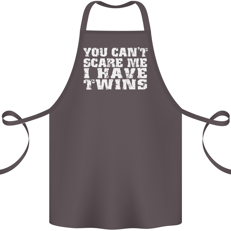 Scare Me I Have Twins Father's Day Mother's Cotton Apron 100% Organic Dark Grey