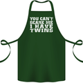 Scare Me I Have Twins Father's Day Mother's Cotton Apron 100% Organic Forest Green