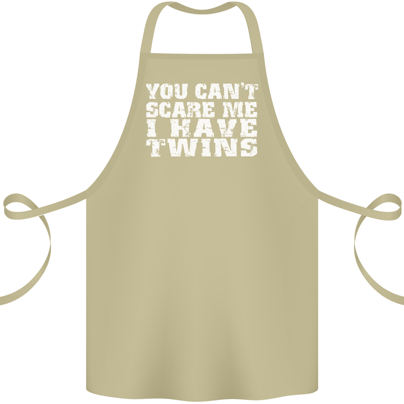 Scare Me I Have Twins Father's Day Mother's Cotton Apron 100% Organic Khaki