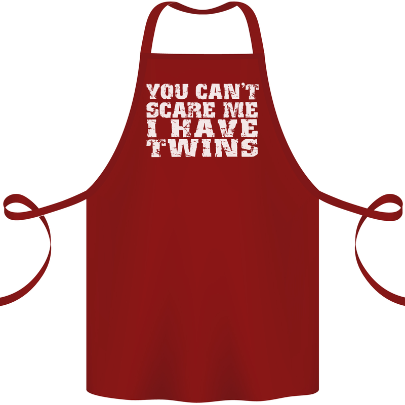 Scare Me I Have Twins Father's Day Mother's Cotton Apron 100% Organic Maroon