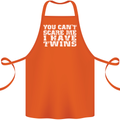 Scare Me I Have Twins Father's Day Mother's Cotton Apron 100% Organic Orange